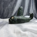 Reproduction Carved Soapstone Jade Orca Killer Whale Sculpture Greg Wolf