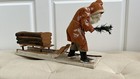 Rare Antique Papier-m  ch   German Belsnickle Christmas Santa Claus With Sleigh