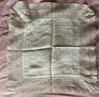 Antique Lace Edge Embroidered Hanky Handkerchief Vintage Bride Romantic Wedding
