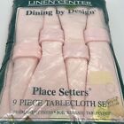 Vtg Bardwil Linens Pink Tablecloth 4 Napkins   Rings 60  X 84  Oblong Nib