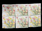 Vintage Vera Neumann 100  Linen Napkins  6   Yellow Flowers Ladybug