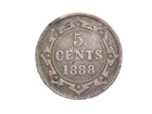 1888 Newfoundland 5 Cents Silver - High Grade Circ Rare Obv 3 Dot Variety-c5297