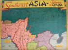 Vintage 1943 Southeast Asia China Wartime Newspaper Map