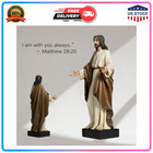Hand Painted 12 Inch Jesus Christ Statue Open Arms Religious Sculpture Gift