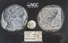 Attica Athens Early Issue Tetradrachm Ngc Au Ancient Silver Coin Certificate