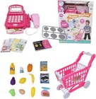 Kids  Supermarket Playset With Shopping Cart And Cash Register -40-piece Toy Set