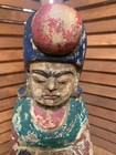 Antique Hand-carved Wood painted Chinese Deity Temple Statue  23 Inches Tall