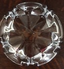 Vintage Heavy Crystal Glass Cigar Cigarette Ashtray Mid Century Thick Etched 6 5
