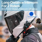 Motorcycle Bluetooth Intercom Headset With Music Sharing  Helmet Black 