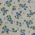 Vtg Floral Feed Sack Blue Flower Stems X s Green White 36  X 33 