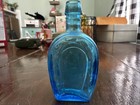 Vintage Aqua Blue Horseshoe Bitters Bottle Taiwan Horse Wow