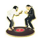 Movie Pulp Fiction Dancing Queen Mia Vincent Enamel Brooch Couple Pin