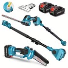 Seesii 6-in-1 Cordless Pole Hedge Trimmer Shear Electric Pole Saw Combo 2x4 0ah