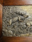 Vtg German Metal Deer Hunting Scene  Amazing Detail   good Hit  In German