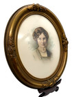 Oval Framed Hand Colored Antique Portrait Circa 1890 s - 1910