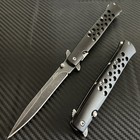 9    Black Tactical Spring Assisted Open Blade Folding Pocket Knife Survival Knife