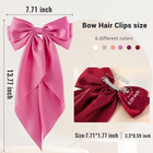 6pcs Large Bows Hair Clips For Women Girls Long Tail Hair Ribbon Silky Satin Bar