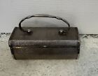 Vintage Walborg Italian Rare 40s Silver Metal Woven Rhinestone Mirror Clutch Bag