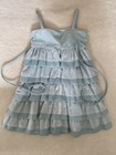Isabella  chloe Aquamarine With Ruffles Embroidered Girls Gown Dress Size 5   