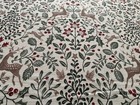 70  60   54  Sq or Rd  Laura Ashley Christmas  Deer White  Brown Tablecloth  New