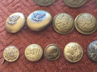 Vintage Antique Military Railroad Button Medal Lot