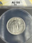 1917 Standing Liberty Quarter Type 1 Anacs  Au55fh Full Head Under Graded
