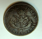 1857 Bank Of Upper Canada One Half Penny Bank Token Km tn2 Xf Not Cleaned
