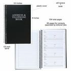 Spiral-bound Address And Telephone Book With Plastic Cover Black New
