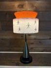 Mid Century Vintage Style Tapered 2 Tier Fiberglass Lamp Shade Tangerine Orange