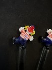 Hand Blown Glass Swizzle Stick Set Of 4 Vintage  Unbranded  Cocktail barware