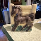 Royal Copley Vintage Brown Ceramic Horse Glossy Art Pottery Planter