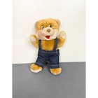 Vintage 90s Shoney s Bear Plush Stuffed Animal 1986 Overalls Brown 11  Toy