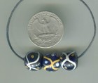 African Trade Beads Vintage Antique Venetian Glass Cobalt Blue Fancy Eye Bead
