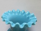Antique Blue Glass Perfume Dresser Bottle Stopper With Ruffled Edge