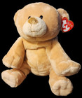 New Ty Pluffies Woods Tan Brown Teddy Bear Hard Plastic Eyes Plush 8  Tylux 2010