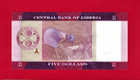 Scarce Five 5 Dollars 2016 Liberia Unc Banknote -  pick-31a  - First Prefix  aa 