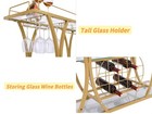 Gold Bar Carts With Glass Holders   Wine Rack 3 Tier Home Bar Serving Carts W   