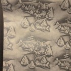 Vtg Xmas Dept Store Gift Wrap 2 Yds Wrapping Paper Silver St Clair Mcm Winter