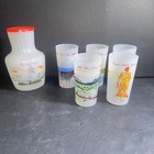 Vintage 1959 Oregon Centennial Frosted Glass Pitcher   5 Tumblers Mcm Souvenir