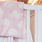 Pink White Hearts Cozy Knit Baby Swaddling Blanket Nwt Super Soft Reversible New