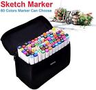 80 Colors Markers Graphic Drawing Painting Alcohol Art Dual Tip Sketch Pens Kit