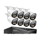 Sannce 5mp 8ch Dvr 1080p Security Camera System Full Color Night Vision Outdoor