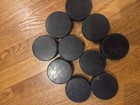 10 Pack Of Black Hockey Practice Pucks Used 