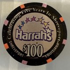 Harrah s A j  Foyt  100 Casino Chip In Acrylic Limited Shreveport Louisiana