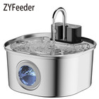 3 2l Wireless Stainless Steel Pet Water Fountain Auto Cat Dog Drinking Bowl