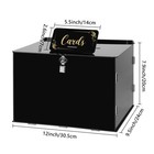 Black Acrylic Wedding Card Box With Lock  Rustic Card Box For Wedding Recepti   