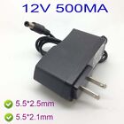 Us Ac 100-240v  Adapter Dc 12v 500ma 0 5a Power Supply  Charger 5 5 X 2 5mm  bx
