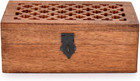 Mango Wood Decorative Wooden Box With Hinged Lid Wooden Storage Box  Decorative