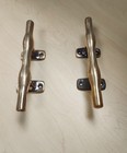 Vintage Pair 8    Brass Polished Dock  Boat Cleats Nice 