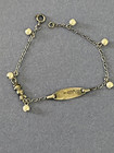 Avon Sterling Silver Bracelet Id Bunny Faux Pearl Figaro Links Childs 6 5  925